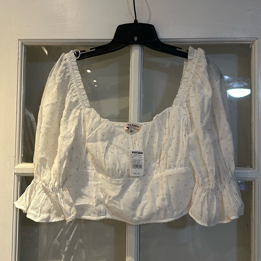 Flying Tomato Swiss Dot Crop Top